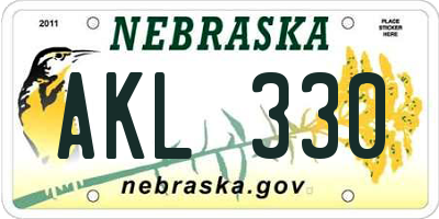NE license plate AKL330
