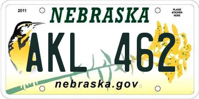 NE license plate AKL462
