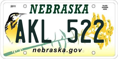 NE license plate AKL522