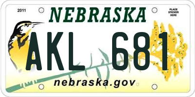 NE license plate AKL681