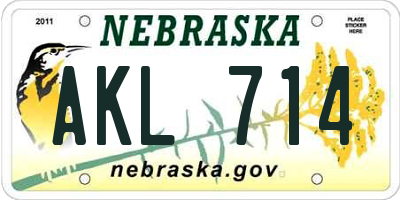 NE license plate AKL714