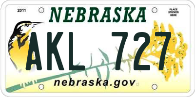 NE license plate AKL727