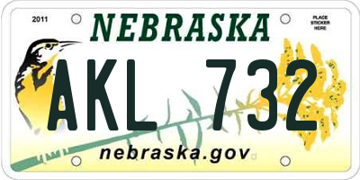 NE license plate AKL732