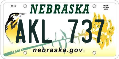 NE license plate AKL737