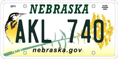 NE license plate AKL740