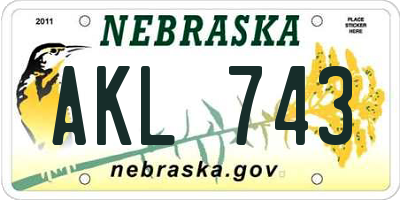 NE license plate AKL743