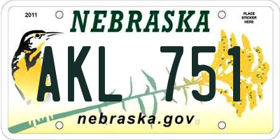 NE license plate AKL751