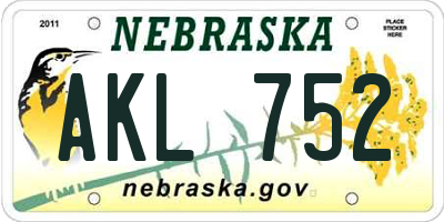 NE license plate AKL752