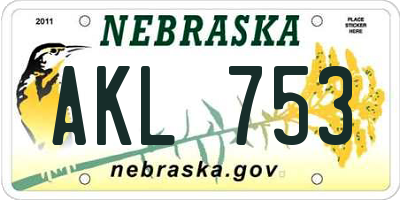 NE license plate AKL753