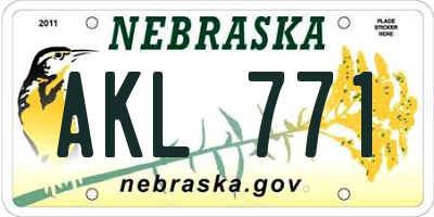 NE license plate AKL771