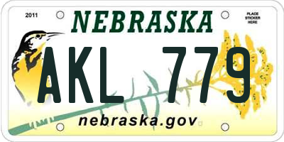 NE license plate AKL779