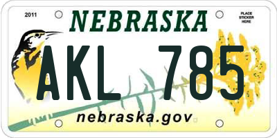 NE license plate AKL785