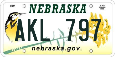 NE license plate AKL797