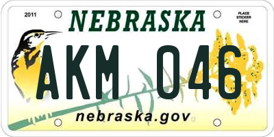 NE license plate AKM046