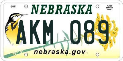 NE license plate AKM089