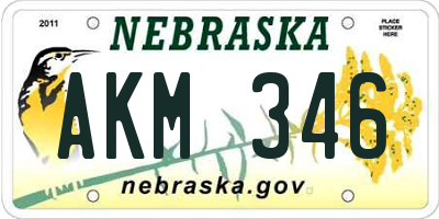 NE license plate AKM346