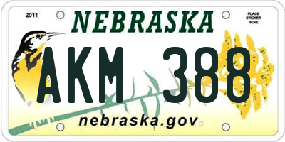 NE license plate AKM388