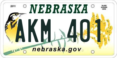 NE license plate AKM401