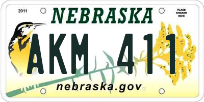 NE license plate AKM411
