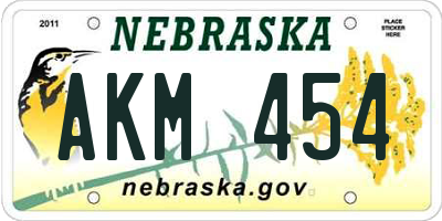 NE license plate AKM454