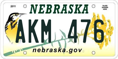 NE license plate AKM476