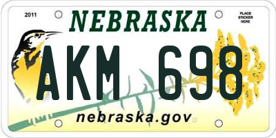 NE license plate AKM698
