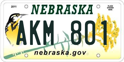 NE license plate AKM801