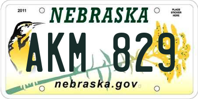 NE license plate AKM829