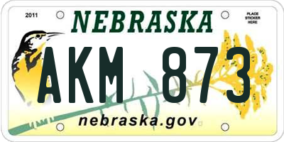 NE license plate AKM873