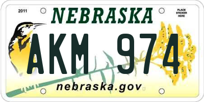 NE license plate AKM974
