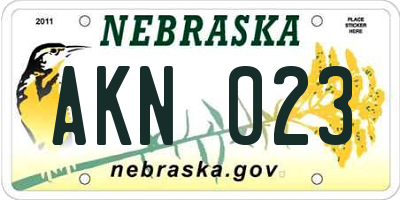 NE license plate AKN023