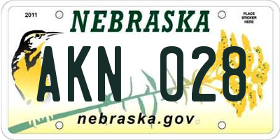 NE license plate AKN028