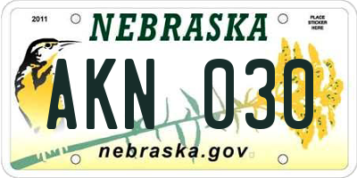 NE license plate AKN030