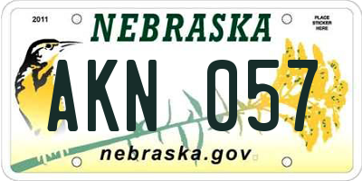 NE license plate AKN057