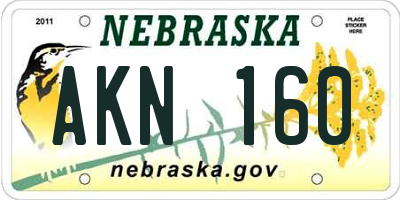 NE license plate AKN160