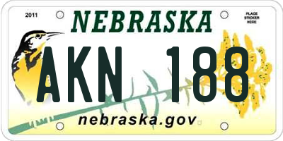 NE license plate AKN188