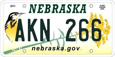 NE license plate AKN266