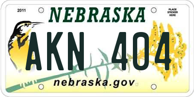 NE license plate AKN404