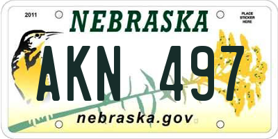 NE license plate AKN497