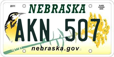 NE license plate AKN507