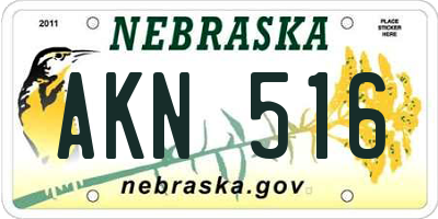 NE license plate AKN516