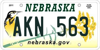 NE license plate AKN563