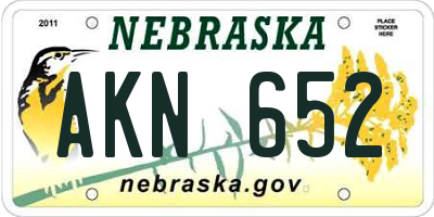 NE license plate AKN652