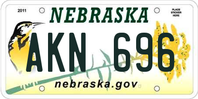 NE license plate AKN696