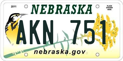 NE license plate AKN751