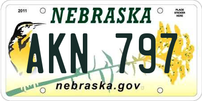 NE license plate AKN797