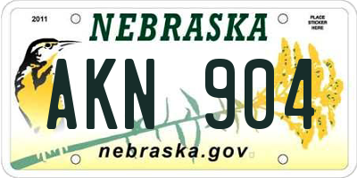 NE license plate AKN904