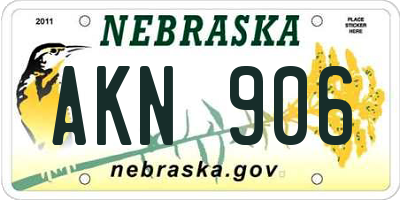 NE license plate AKN906