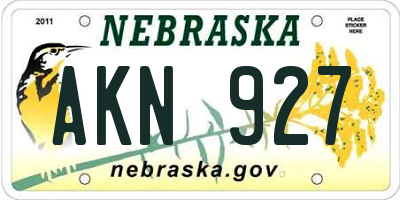 NE license plate AKN927