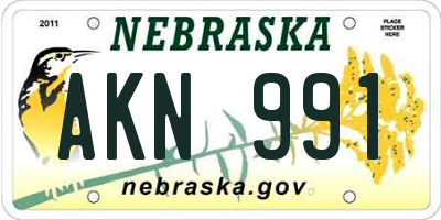 NE license plate AKN991